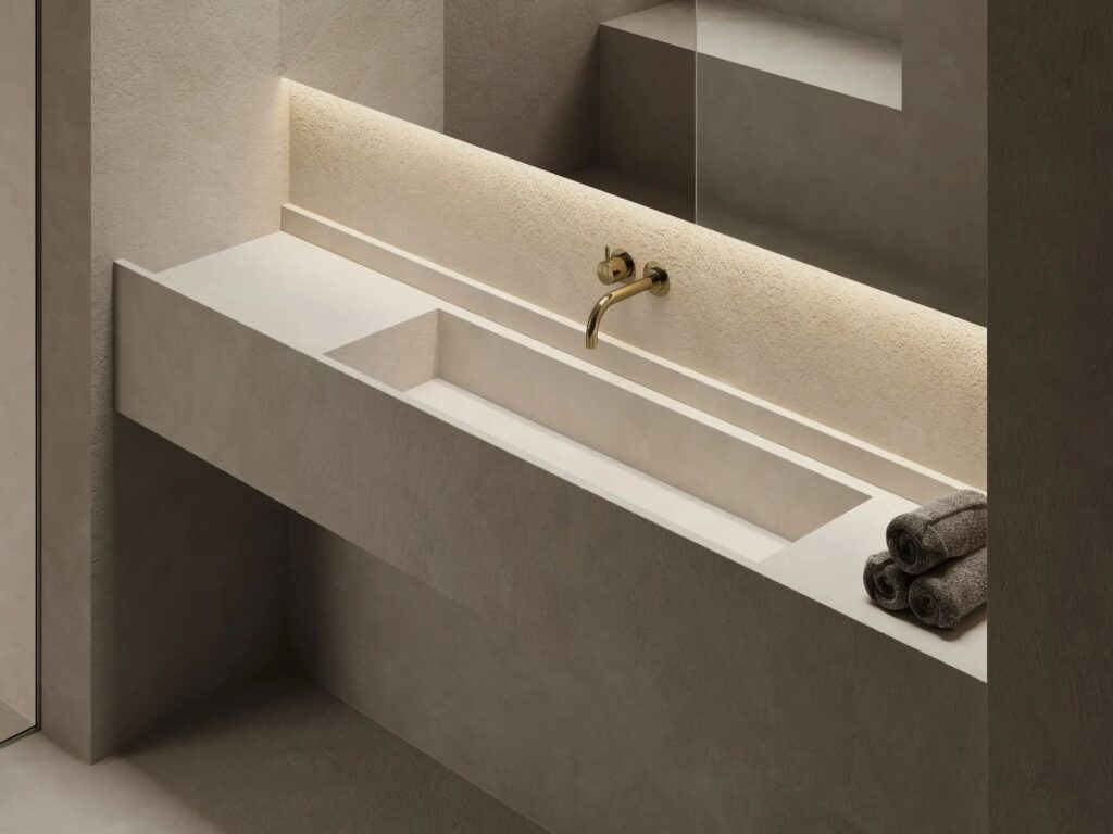 Naadloze badkamer in microcement