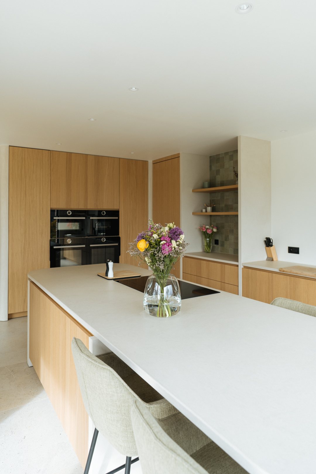 Kookeiland met werkblad in Micro-Quartz